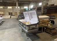 ISO9001 Cenaze düzenlemeleri için özelleştirilebilir dekore edilebilir paslanmaz çelik tabut