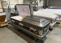 ISO9001 Cenaze düzenlemeleri için özelleştirilebilir dekore edilebilir paslanmaz çelik tabut