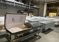 Cenaze düzenlemeleri için süslenebilir onurlu bir veda çelik tabut kutusu