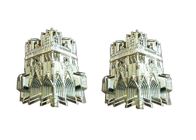 Altın Kaplama Plastik Tabut Parçaları Özelleştirilmiş 84cm X 56cm X 35cm Katedral Modeli ile