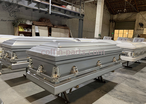 ISO9001 Cenaze Metal Paslanmaz Çelik Tabut Özelleştirilebilir ve Dekore edilebilir Yüzey