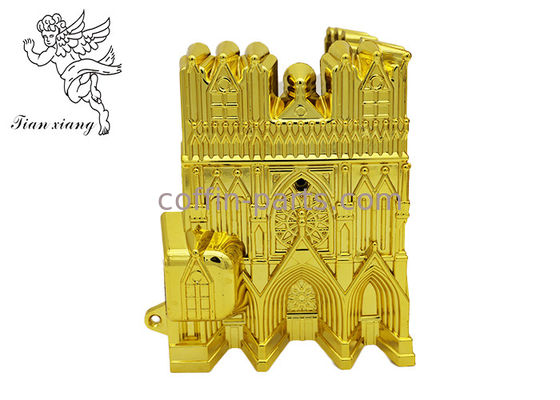 Customized Virgin Plastic Casket Corners Pale Golden American Style With Cathedral