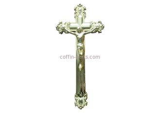 Jesus Ornamental Coffin Crucifix For Funeral Gold Color Size 44.8 × 20.8 Cm