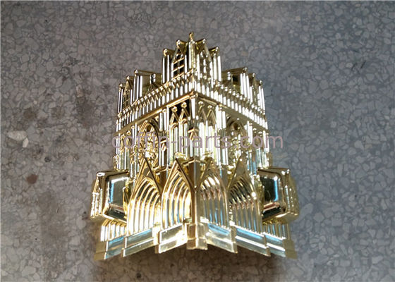 Customized Virgin Plastic Casket Corners Pale Golden American Style With Cathedral