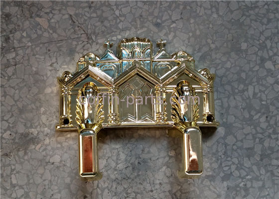 Customized Virgin Plastic Casket Corners Pale Golden American Style With Cathedral