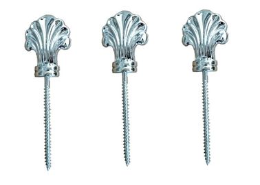 Silver Plastic And Metal Coffin Accessories , Funeral Casket Hardware Screw For Casket Lid